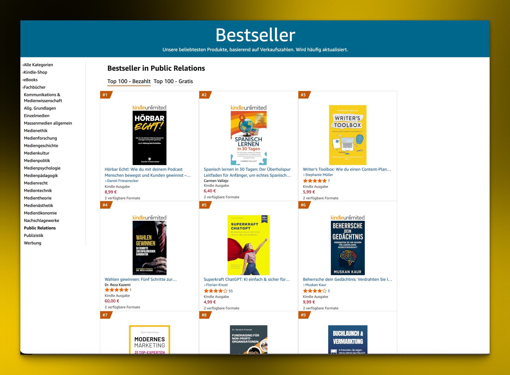 Amazon Bestseller #1 Public Relations Screenshot